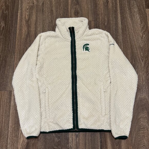 Columbia Michigan State Spartans Fire Side II Jacket Women's Medium White MSU - Picture 1 of 10